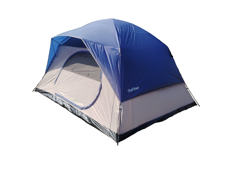 Septynvietė palapinė Outliner, mėlyna sp., 365 cm x 274 cm x 192 cm