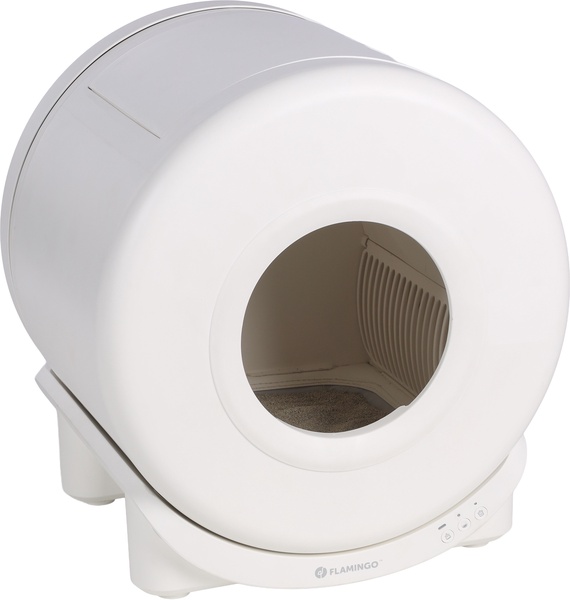 Automatinis kačių tualetas Flamingo Atlas 561962, balta sp., uždaras, išmanusis, 49 cm x 56 cm x 56 cm