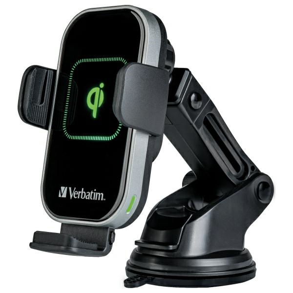 Automobilinis belaidis įkroviklis - laikiklis Verbatim FWC-02, USB Type C, 11.6 cm, juoda sp., 15 W