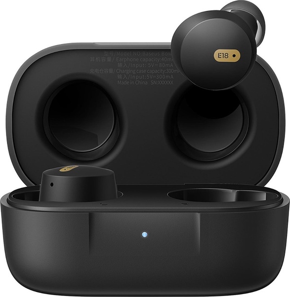 Belaidės ausinės Baseus Bowie E18, juoda sp.