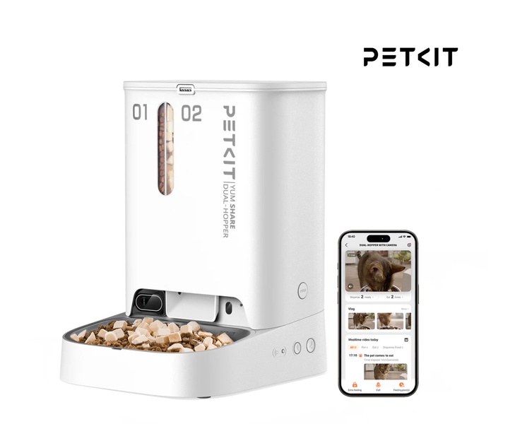 Automatinė šėrykla Petkit Yumshare Dual Hopper, išmanusis, 3 l, balta sp.