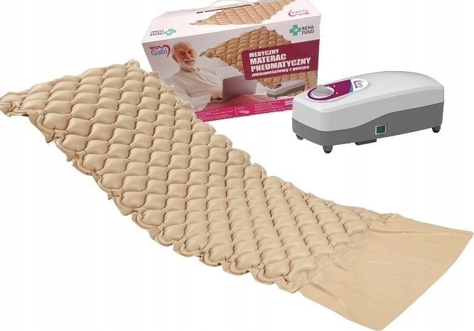 Pripučiamas čiužinys su pompa Reha Fund, smėlio sp., 200 cm x 90 cm x 6.5 cm