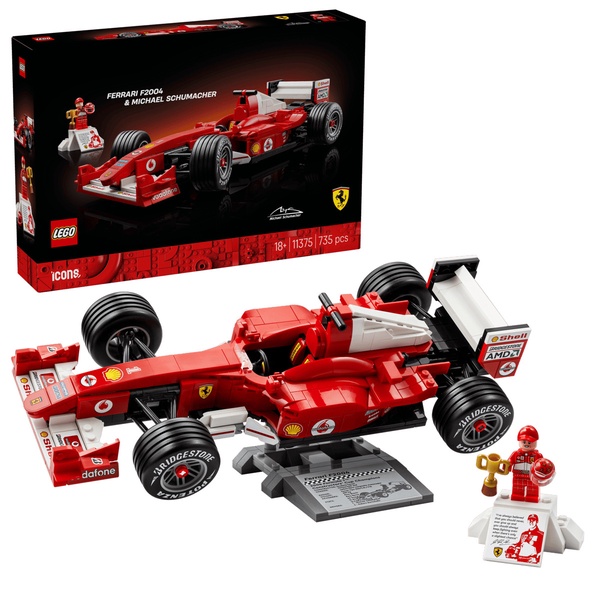 Konstruktorius LEGO® Icons „Ferrari F2004“ ir Michael Schumacher 11375, 735 vnt.