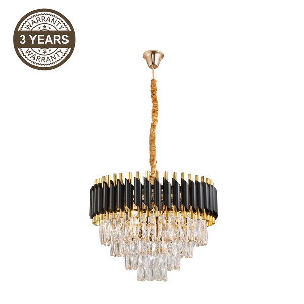 Šviestuvas kabinamas Domoletti Lanna, E14, 6 x 40 W, aukso sp./juoda sp.