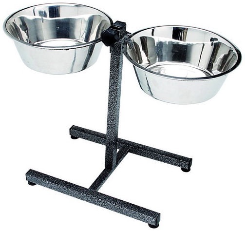 Stovas su dubenėliais šuniui Karlie Flamingo Otis Plus, 10 l, L, sidabro sp.