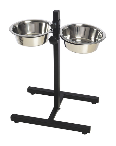 Stovas su dubenėliais šuniui Höppy H-BASE 5QT, 4.7 l, 2 vnt., sidabro sp.