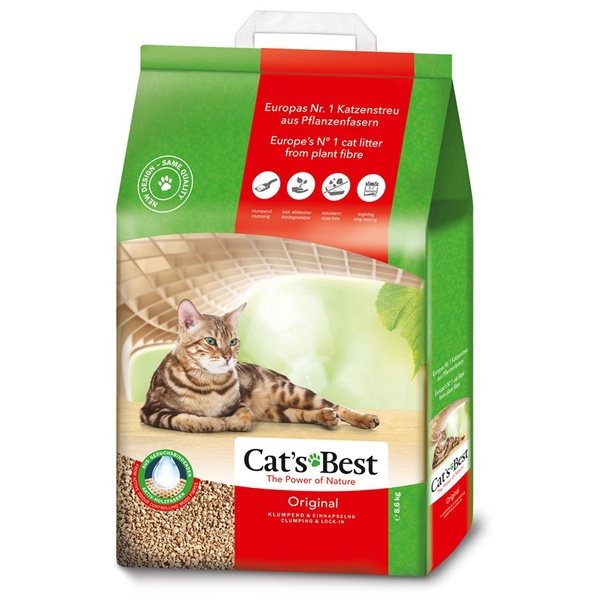 Kačių kraikas Cat's Best Original, organinis (sušokantis), 8.6 kg, 20 l