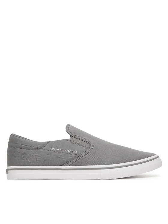 Tommy Hilfiger Kedai Tommy Hilfiger Vulc Core Slip On FM0FM05689 Pilka