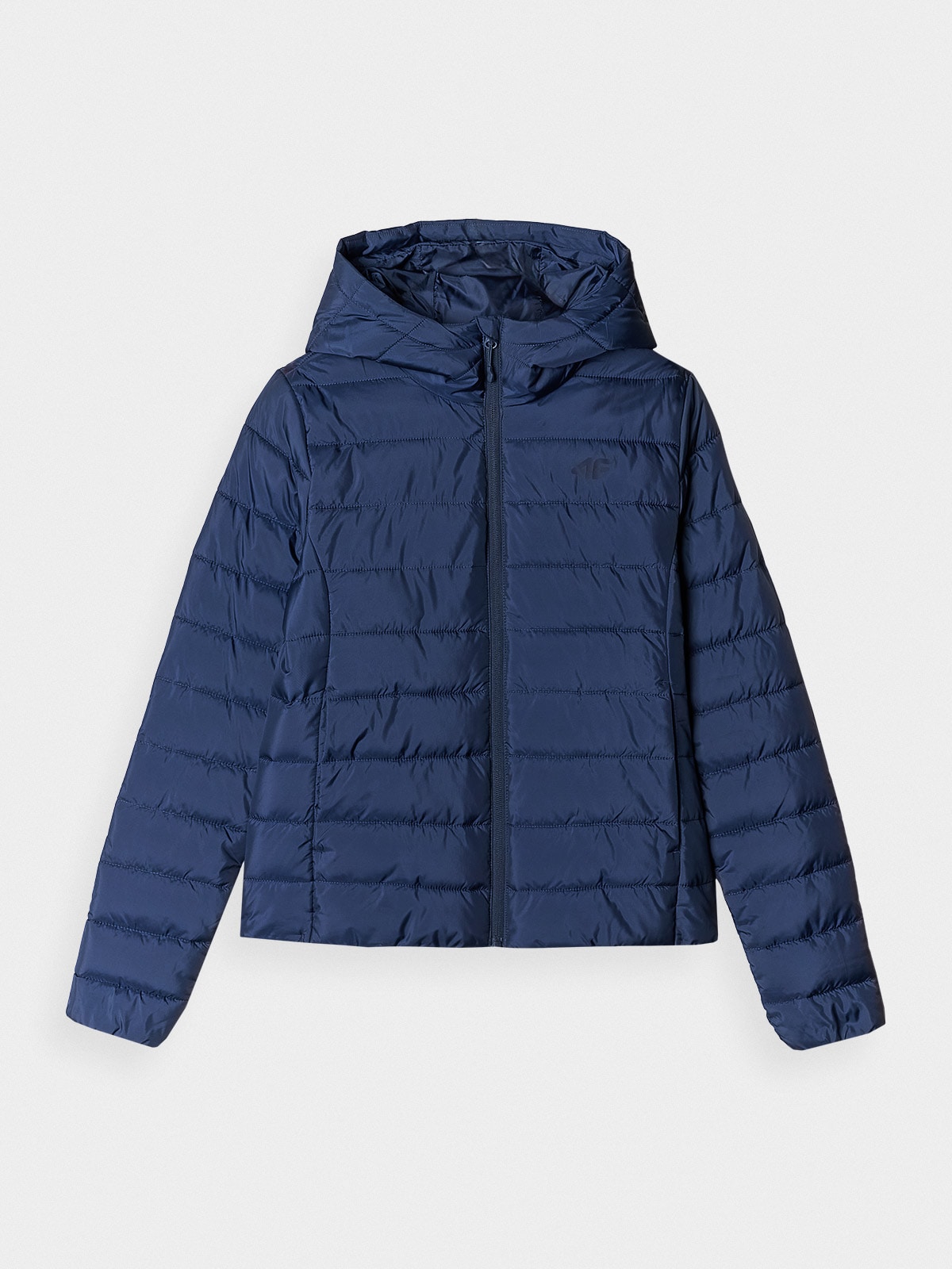 Moteriška striukė su sintetiniu pūkų kamšalu iš perdirbimo - tamsiai mėlyna