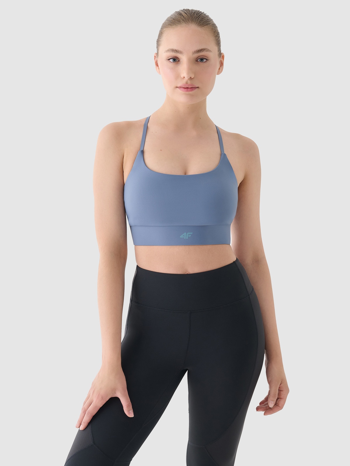 Treniruočių liemenėlė užtikrinanti mažą paramą - tamsiai mėlyna