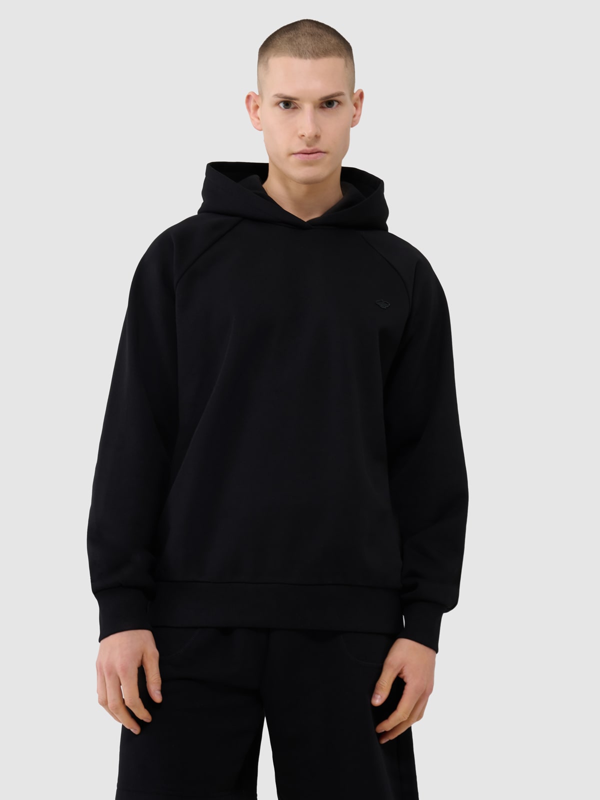 Sportinis neatsegamas džemperis su gobtuvu unisex - juodas