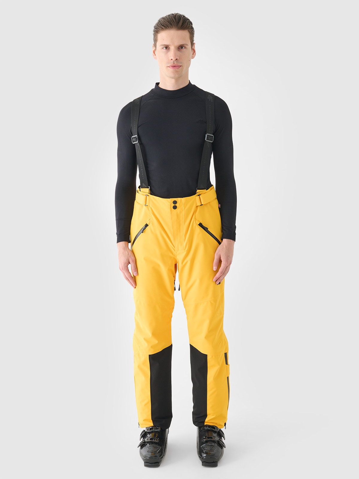 Vyriškos slidinėjimo kelnės su petnešomis Dermizax 20000 membrana - geltonos