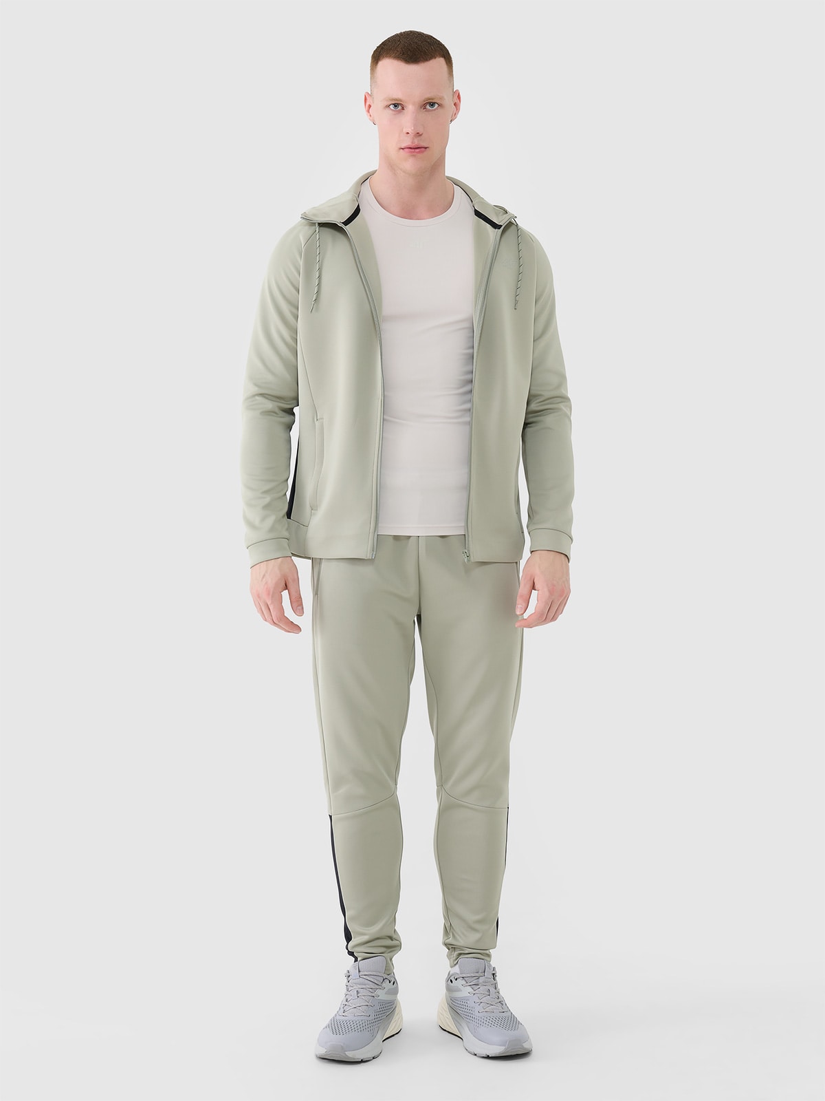 Vyriškos greitai džiūstančios treniruočių kelnės - khaki spalvos