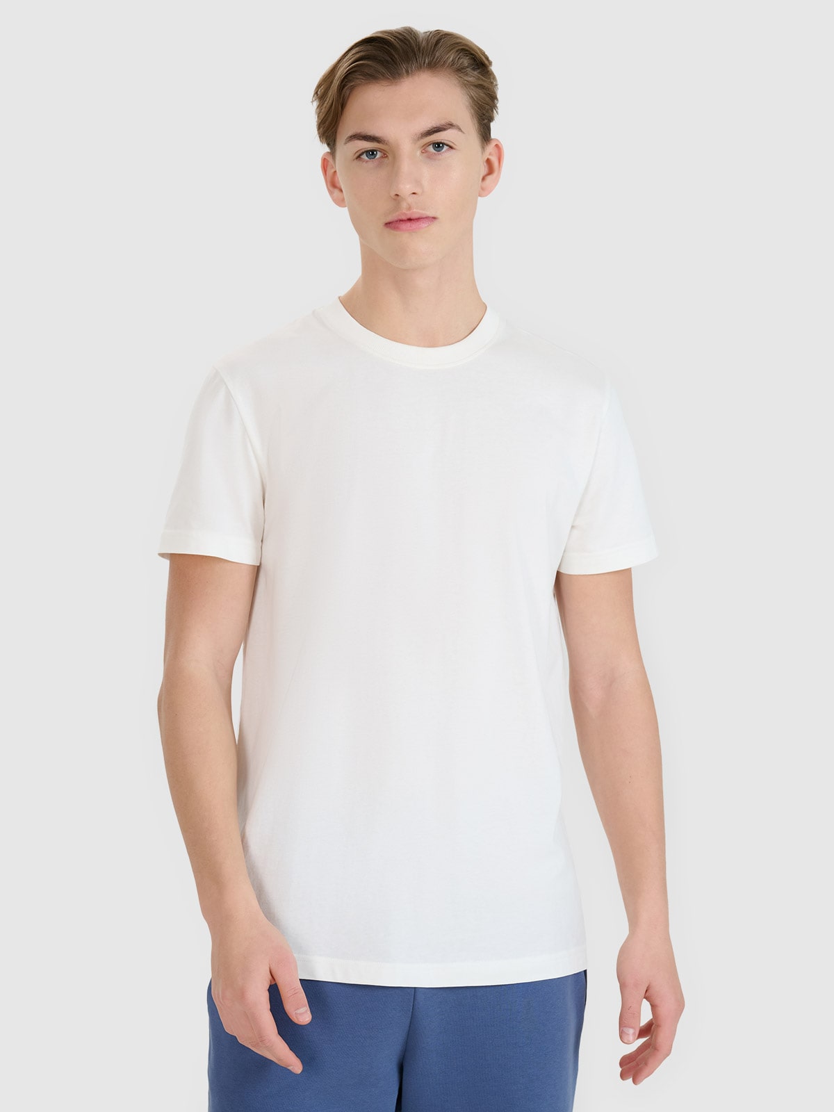 Vyriški T-shirt regular marškinėliai su spauda - balti