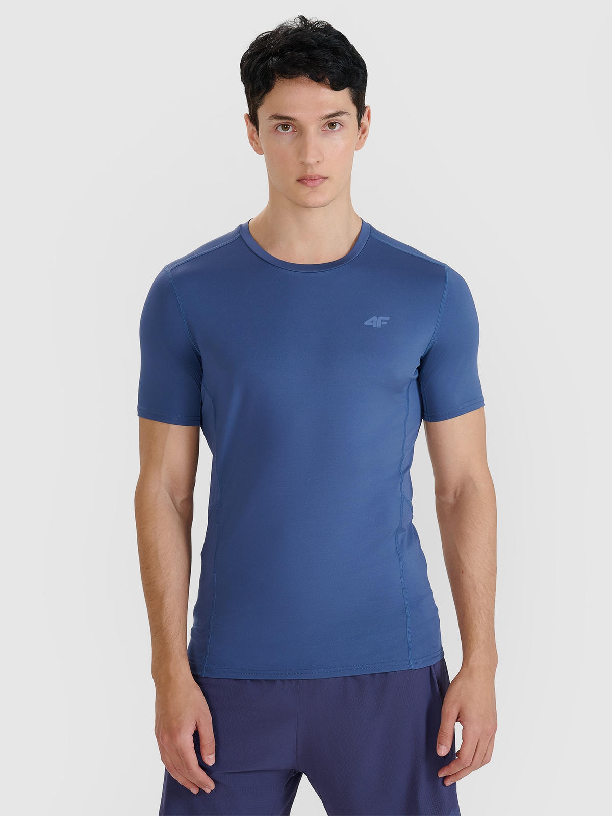 Vyriški slim greitai džiūstantys bėgimo marškinėliai - tamsiai mėlyni