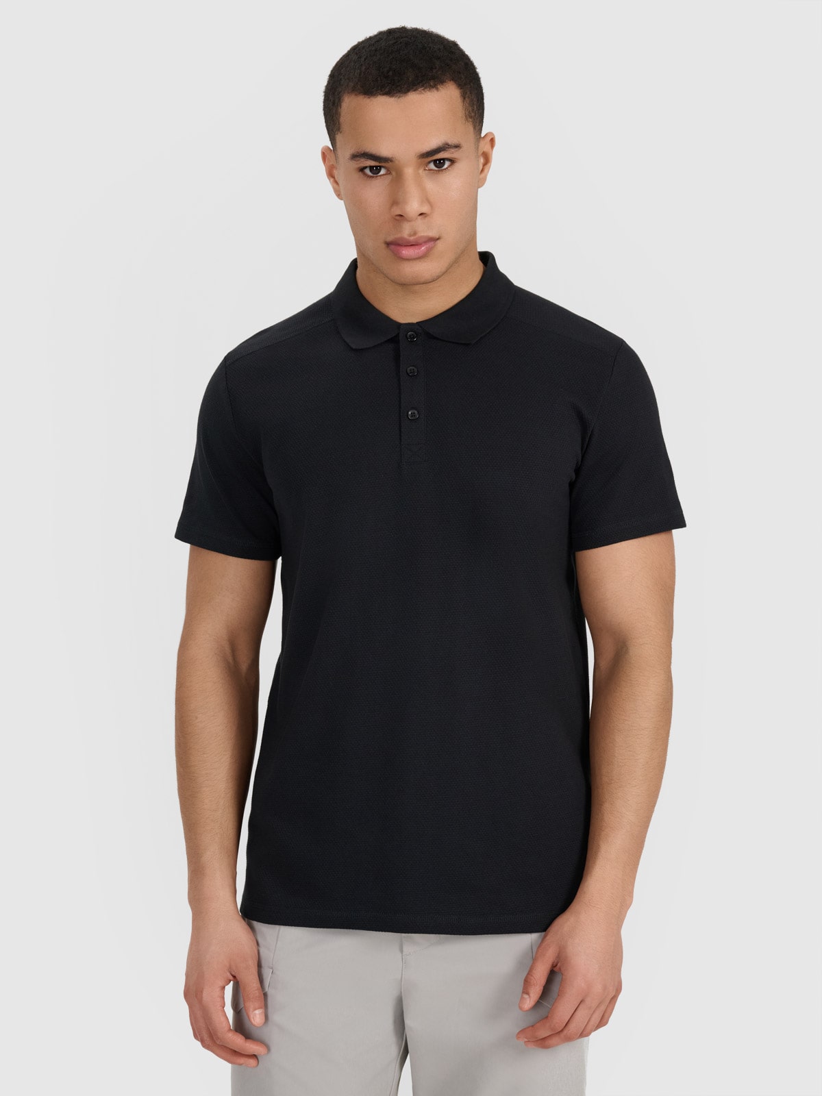 Vyriški polo regular marškinėliai - juodi