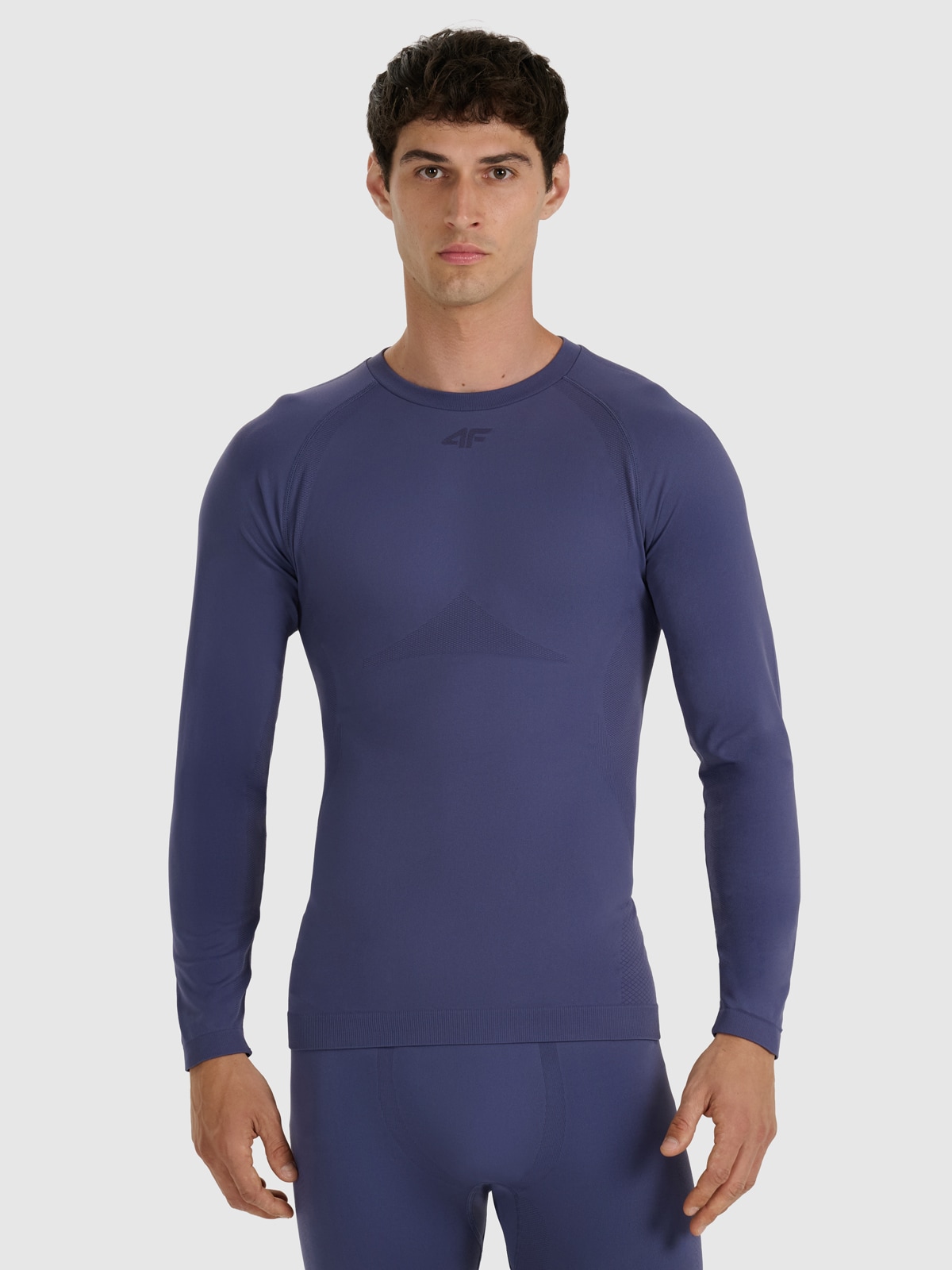 Vyriškas termoaktyvus besiūlis apatinis trikotažas (viršus) - tamsiai mėlynas