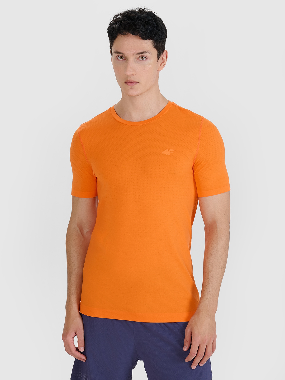 Vyriški greitai džiūstantys bėgimo marškinėliai - oranžiniai