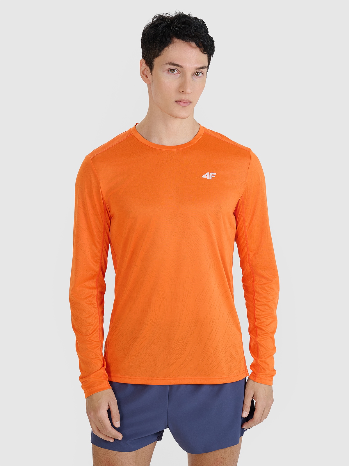 Vyriški Longsleeve greitai džiūstantys bėgimo marškinėliai - oranžiniai