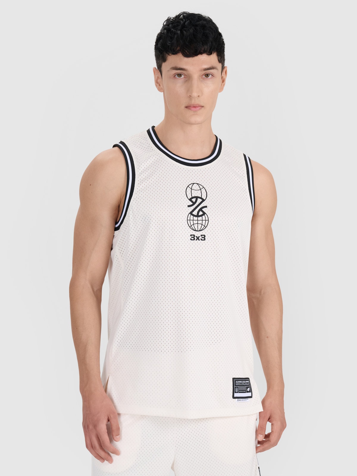 Vyriški tank top greitai džiūstantys oversize krepšinio marškinėliai - balti