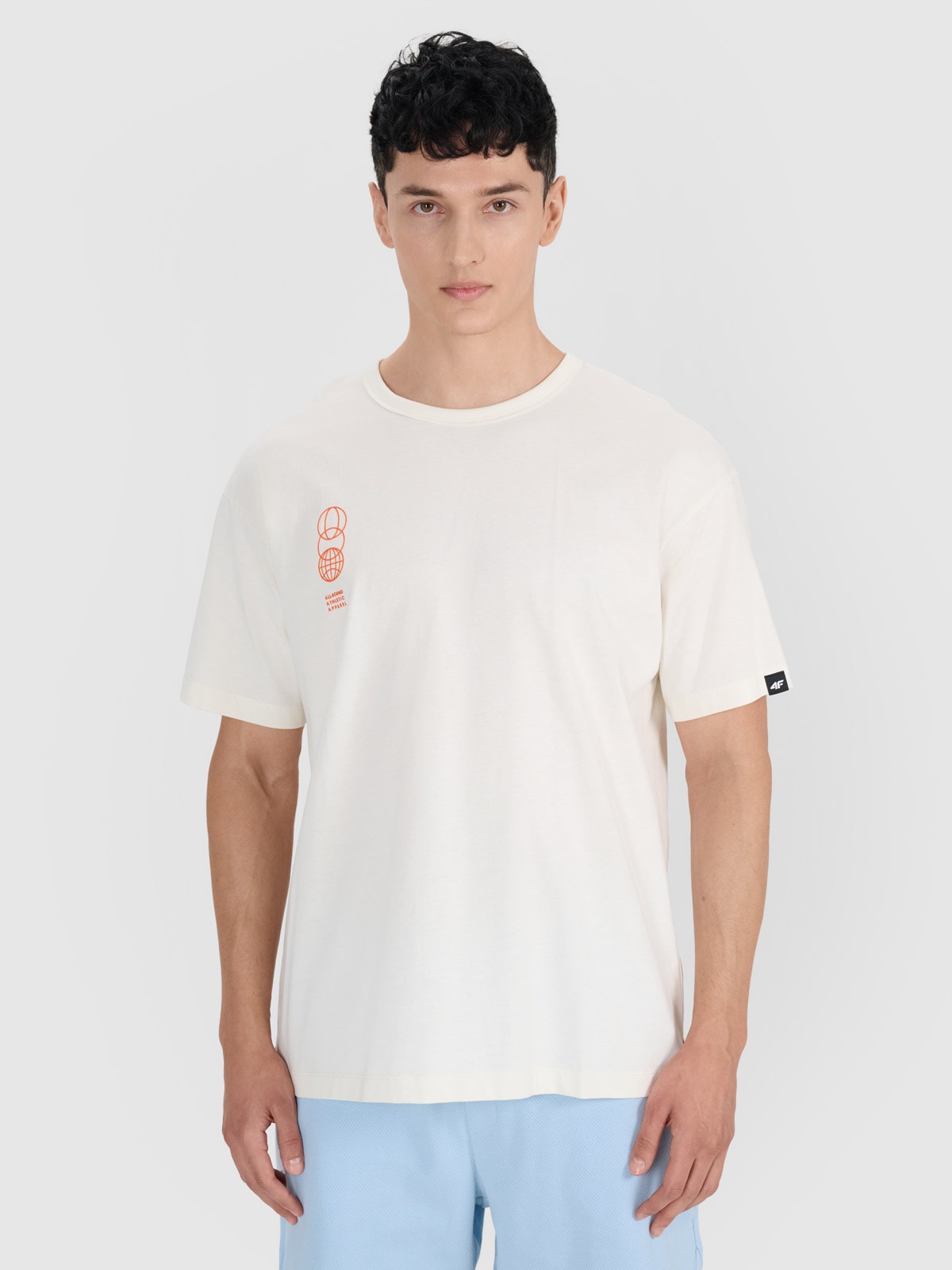 Vyriški T-shirt oversize marškinėliai su grafika - balti