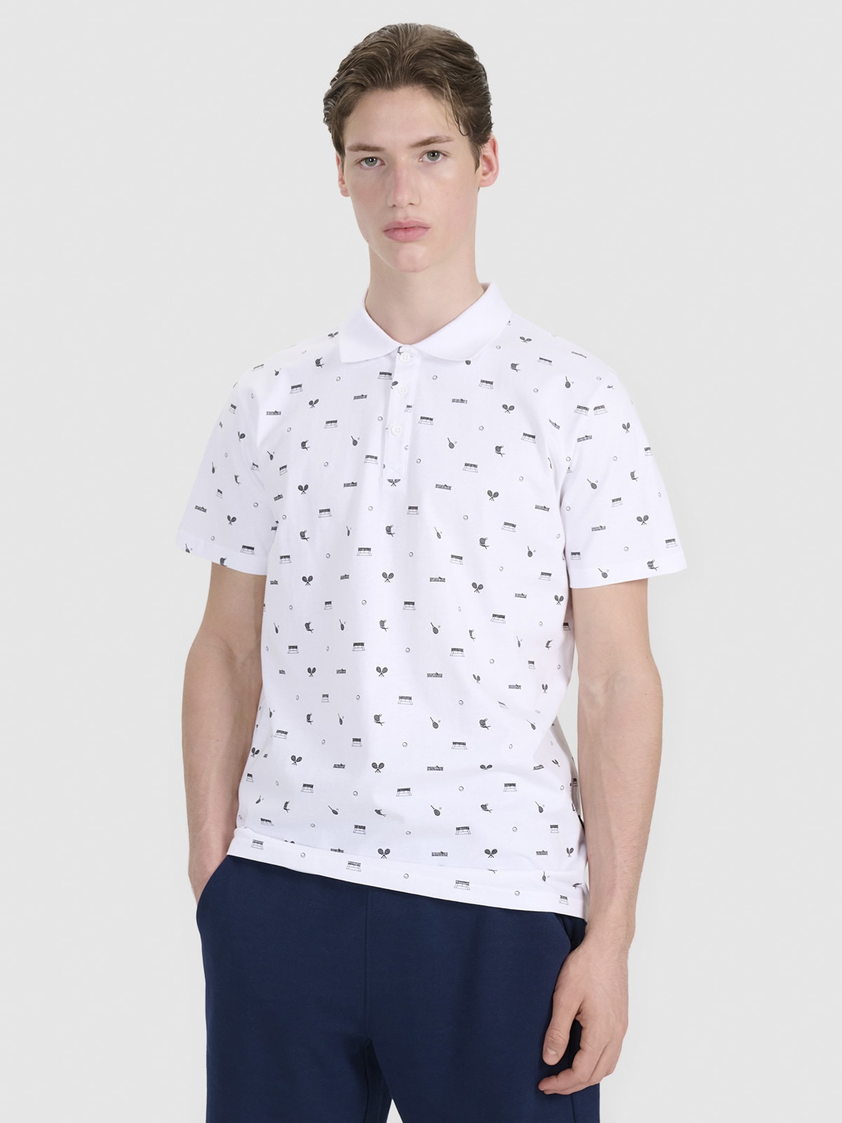 Vyriški polo regular marškinėliai - balti