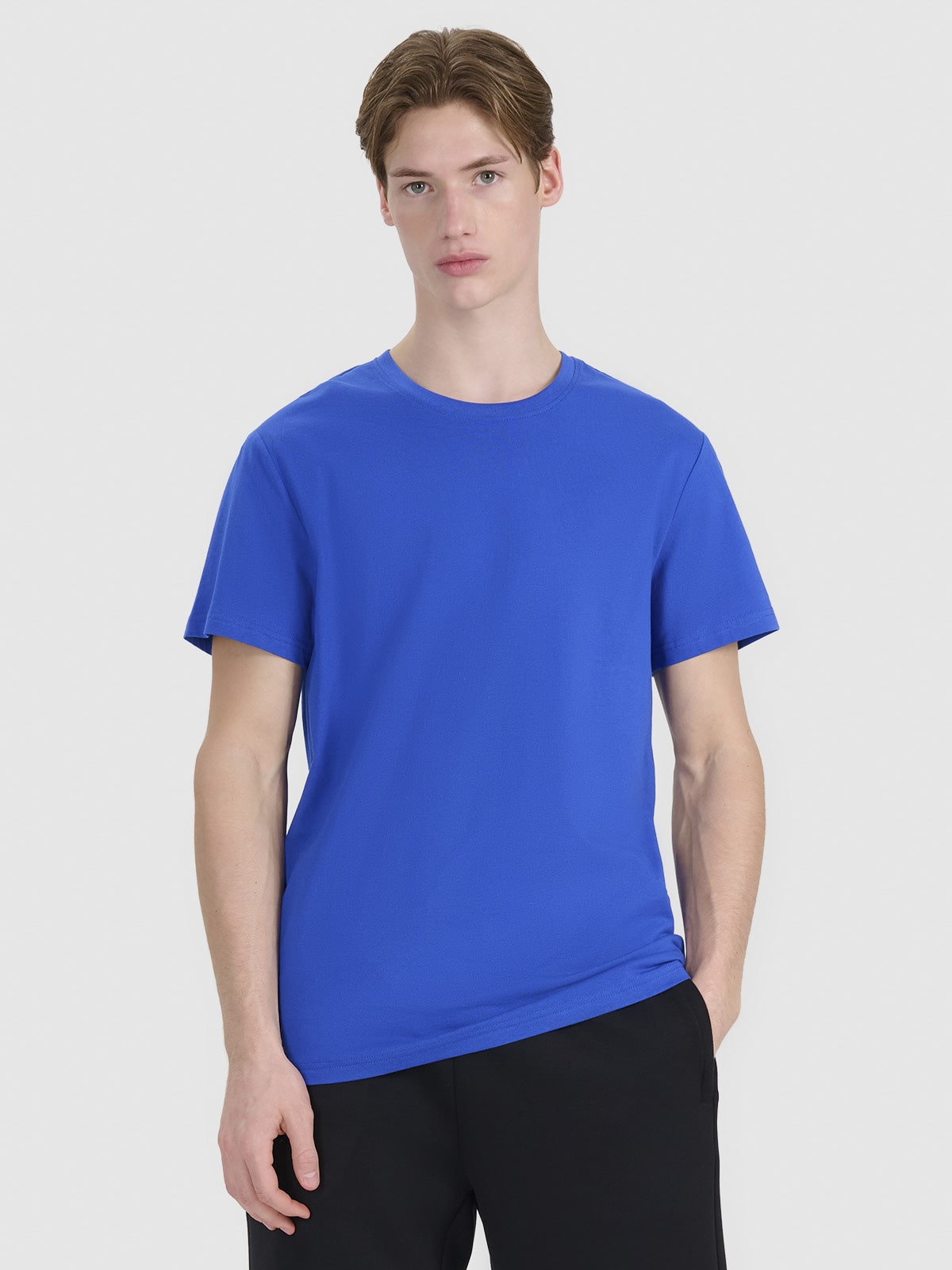 Vyriški T-shirt regular marškinėliai su grafika - mėlyni