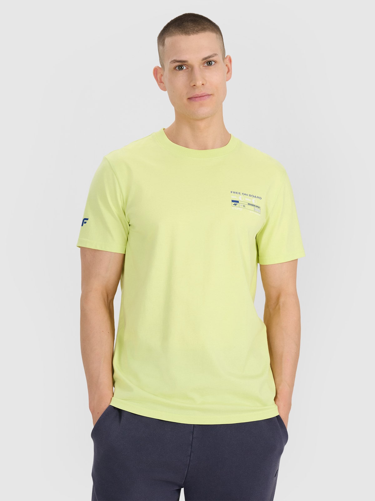 Vyriški T-shirt regular marškinėliai su spauda - žali