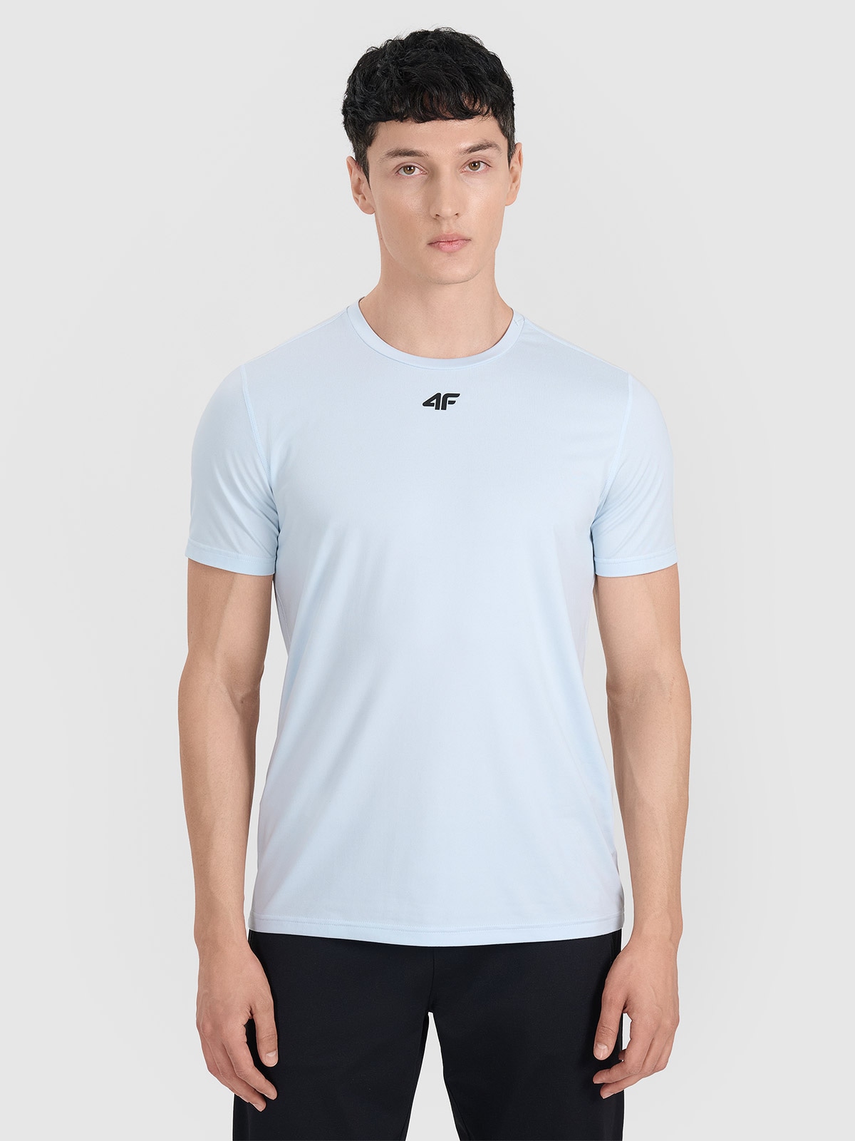 Vyriški greitai džiūstantys treniruočių marškinėliai - mėlyni