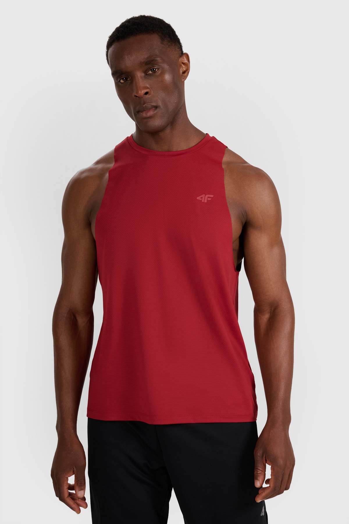 Vyriški tank top greitai džiūstantys treniruočių marškinėliai - raudoni