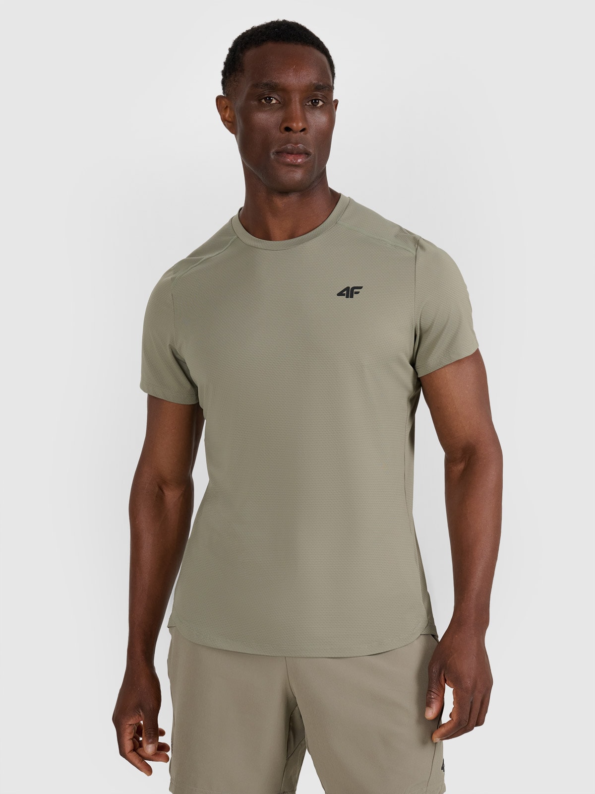 Vyriški greitai džiūstantys treniruočių marškinėliai - alyvuogių/khaki spalvos