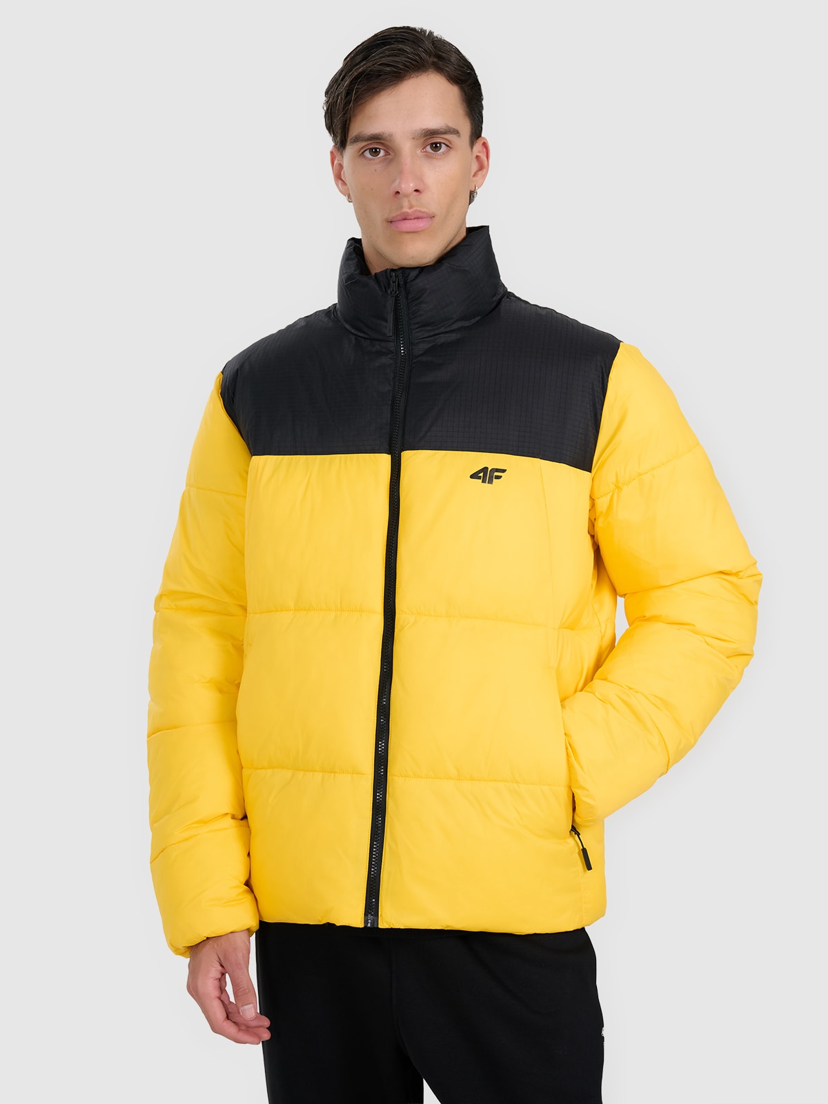 Vyriška striukė su sintetiniu pūkų kamšalu - geltona