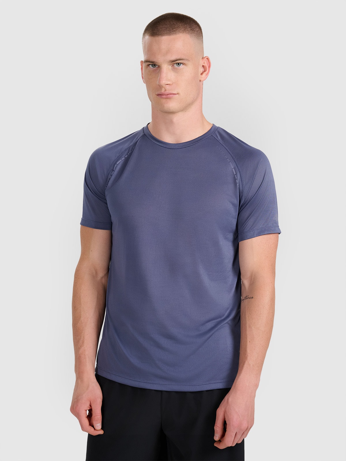 Vyriški greitai džiūstantys bėgimo marškinėliai - mėlyni