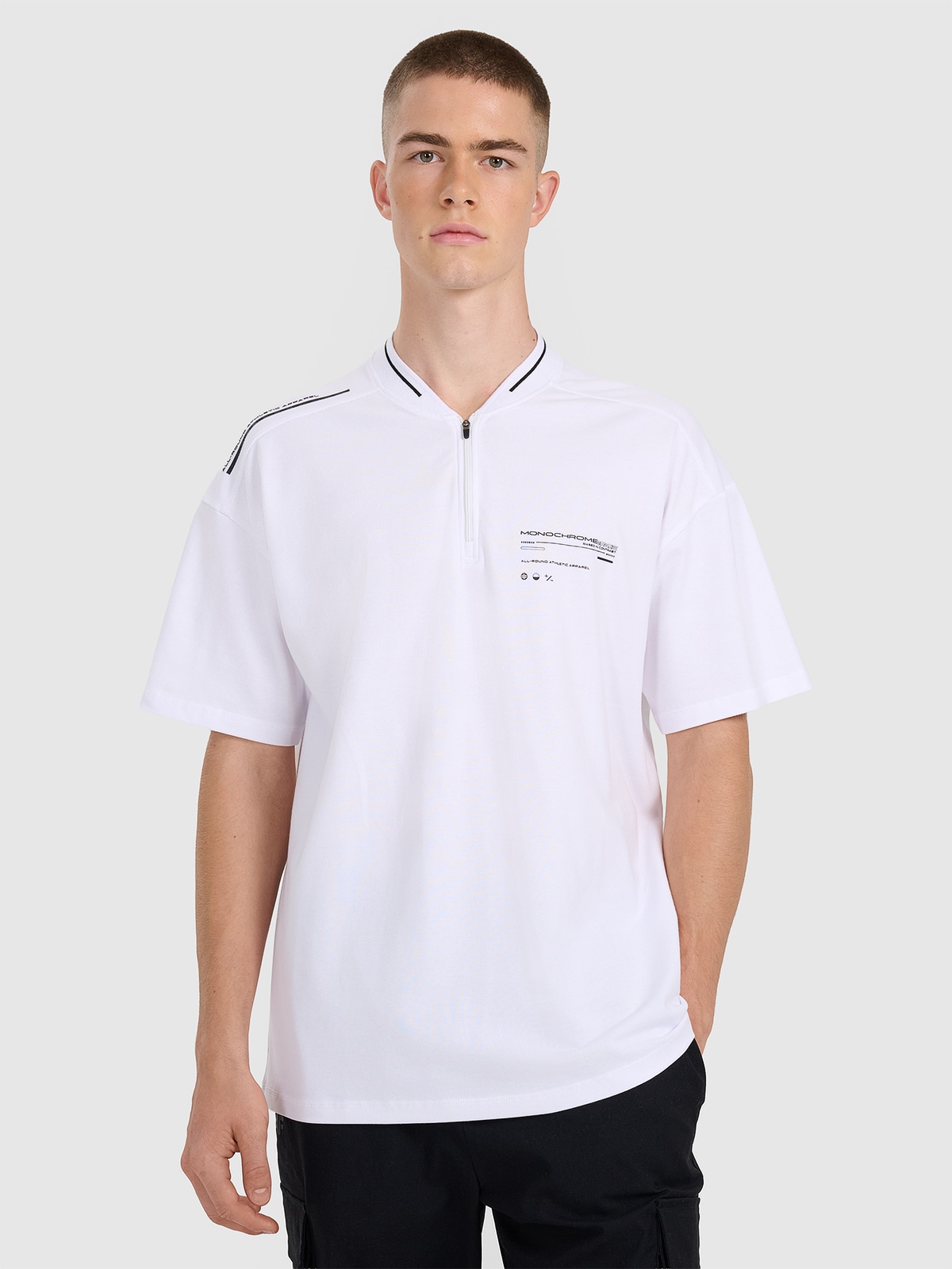 Vyriški polo oversize marškinėliai - balti