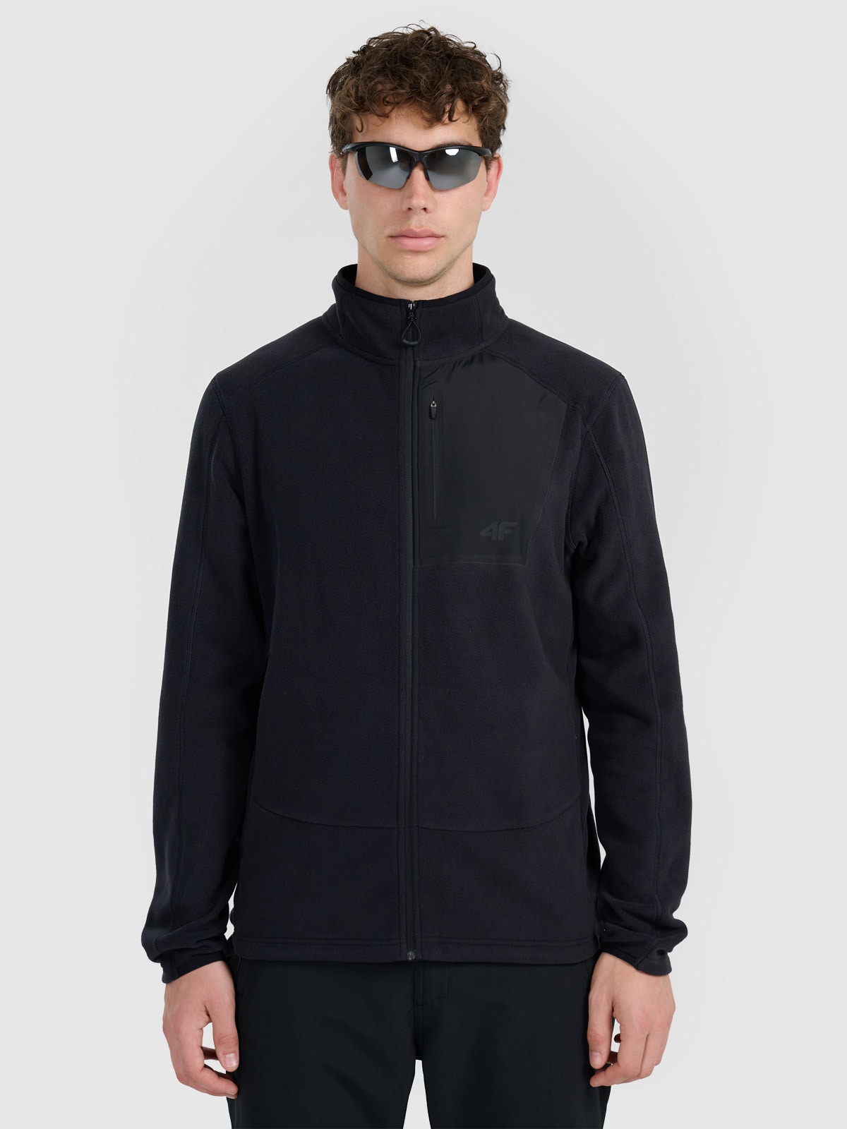 Vyriškas Polartec regular flisas su apykakle -  juodas