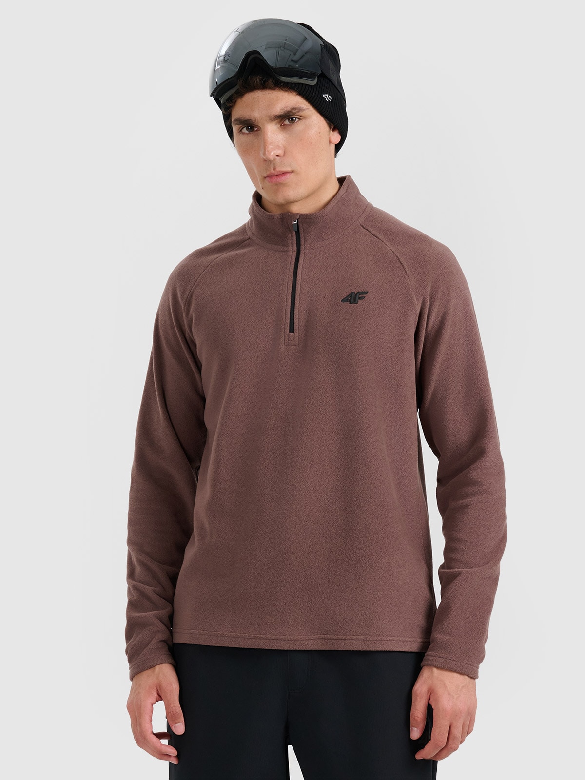 Vyriškas termoaktyvus fliso apatinis trikotažas (viršus) - rudas