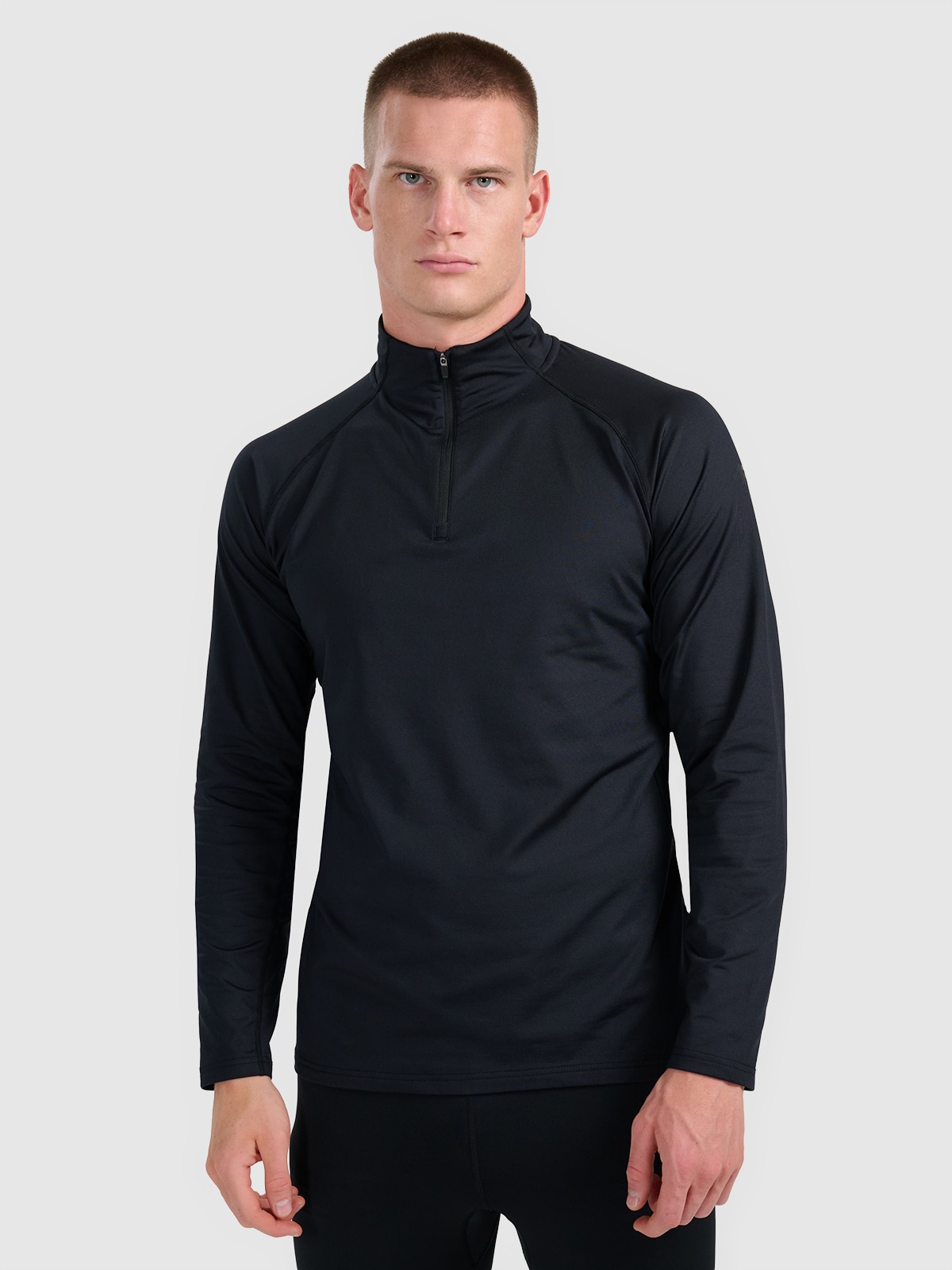 Vyriškas termoaktyvus fliso apatinis trikotažas (viršus) - juodas