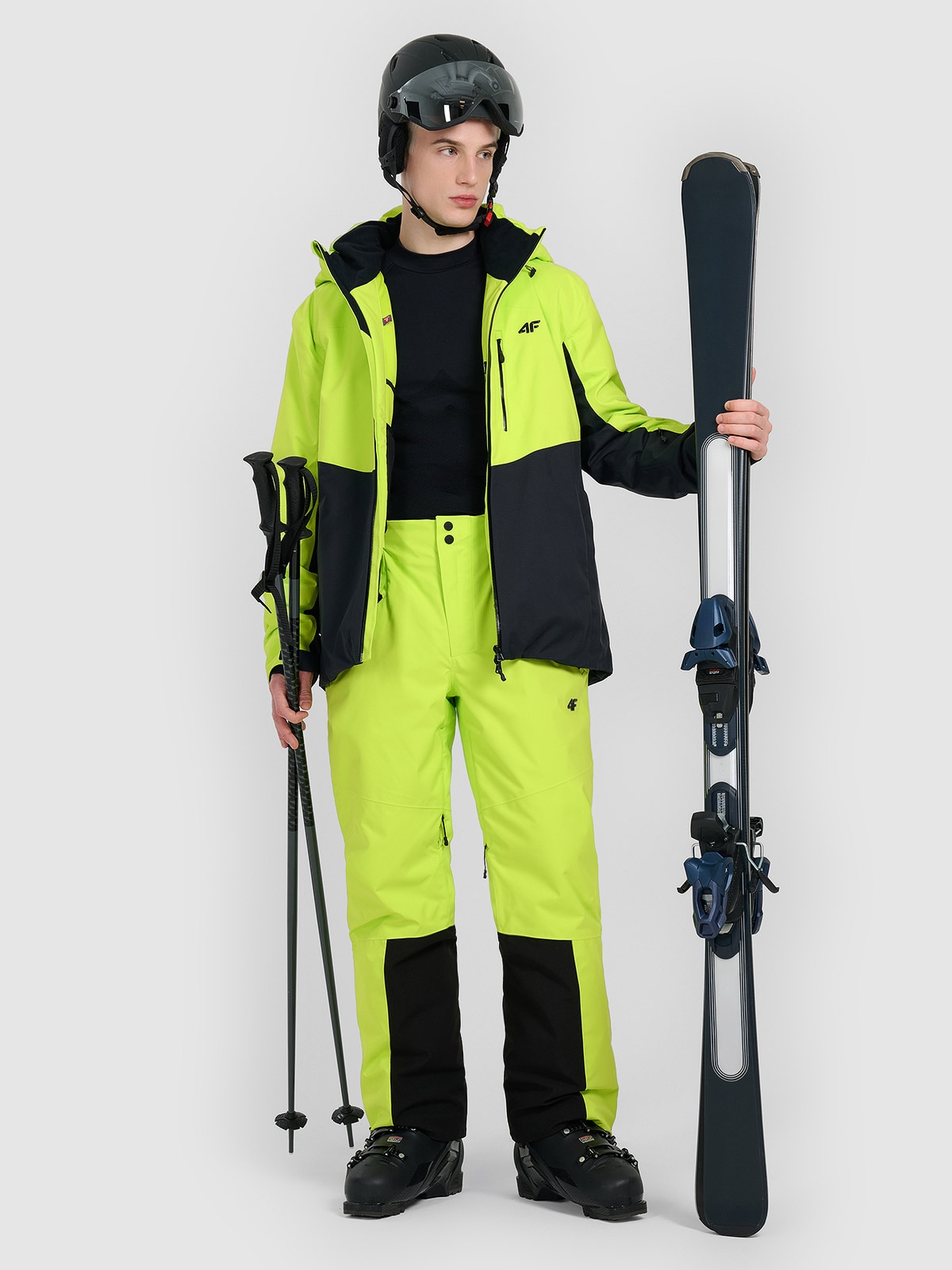 Vyriškos slidinėjimo kelnės su petnešomis Dermizax 20000 membrana - žalios