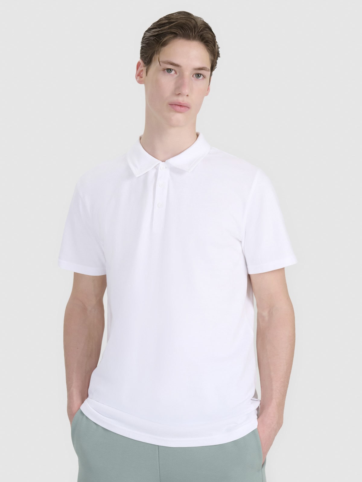 Vyriški polo regular marškinėliai - balti