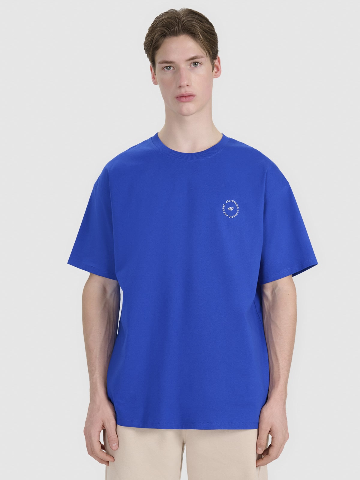 Vyriški T-shirt oversize marškinėliai - mėlyni