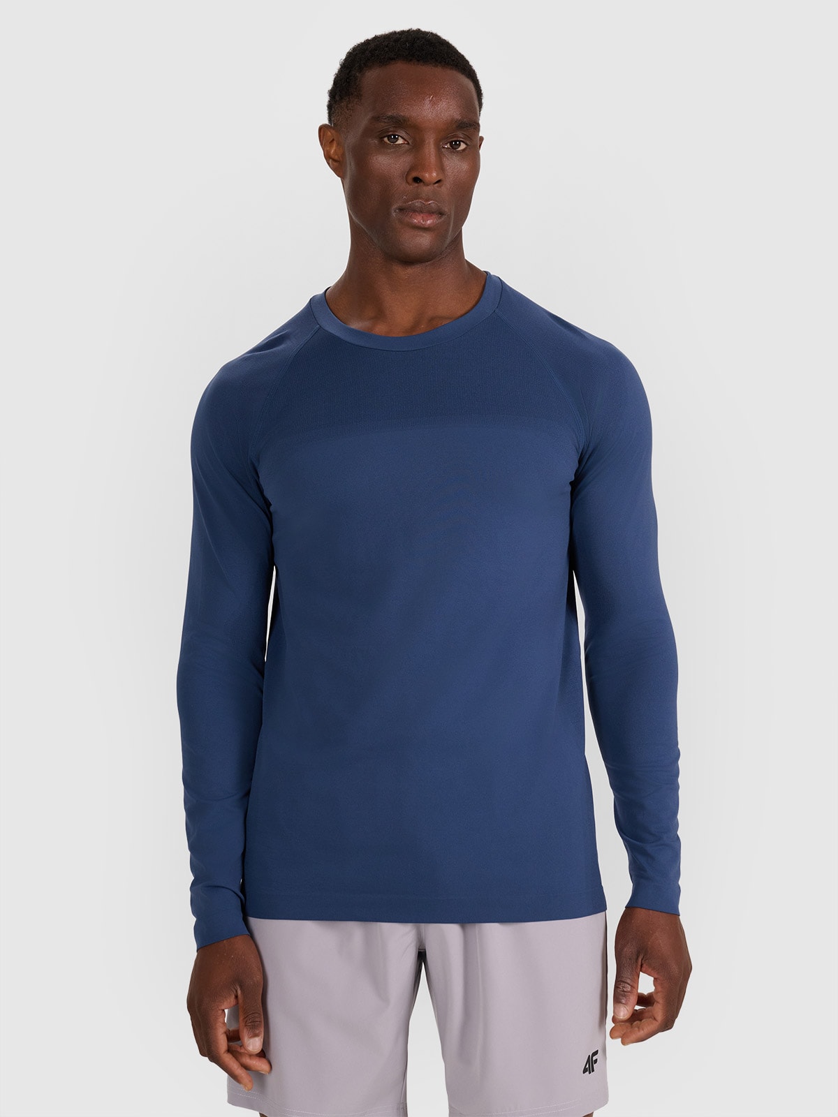 Vyriški longsleeve besiūliai treniruočių marškinėliai - tamsiai mėlyni