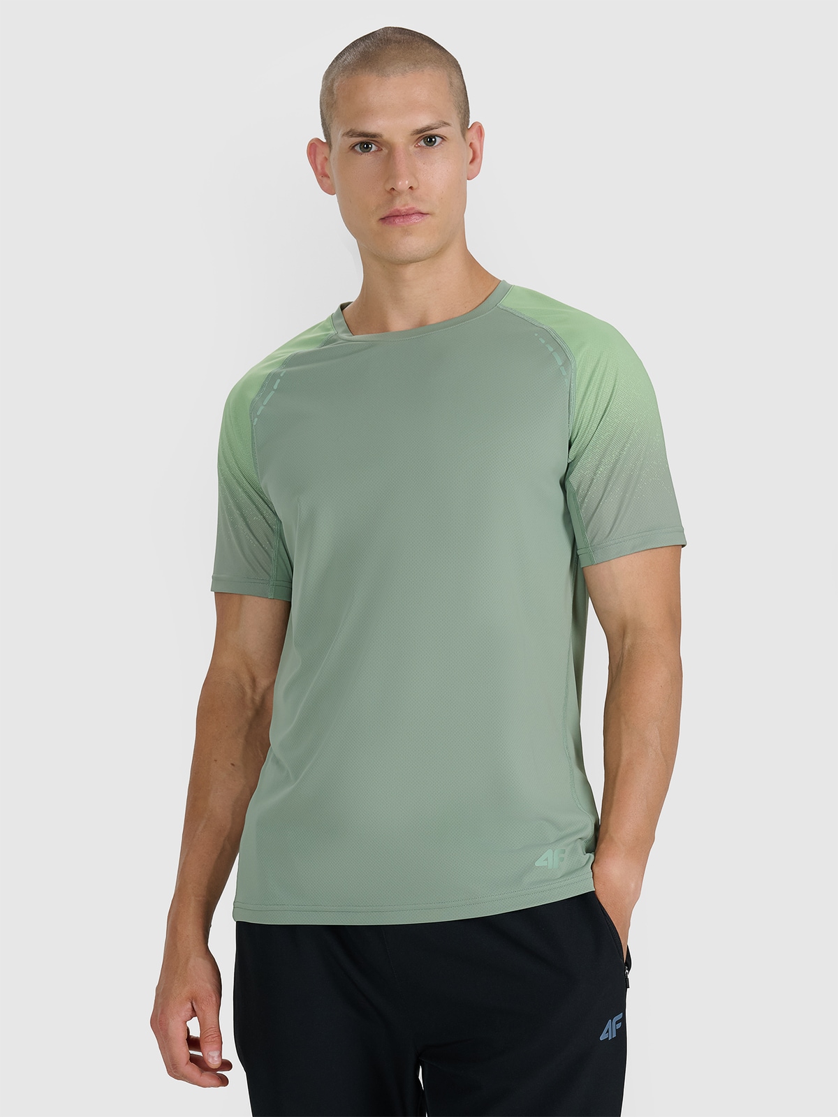 Vyriški greitai džiūstantys bėgimo bekele marškinėliai - alyvuogių spalvos