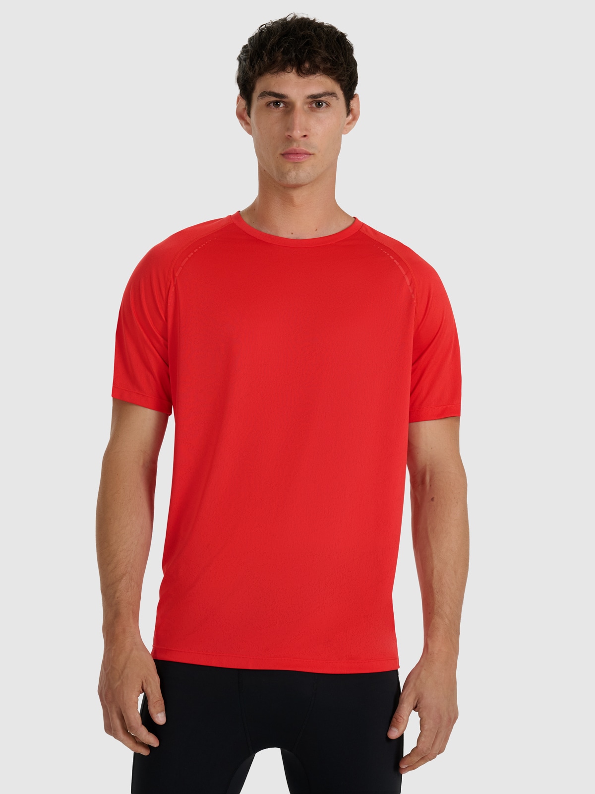 Vyriški greitai džiūstantys bėgimo marškinėliai - raudoni