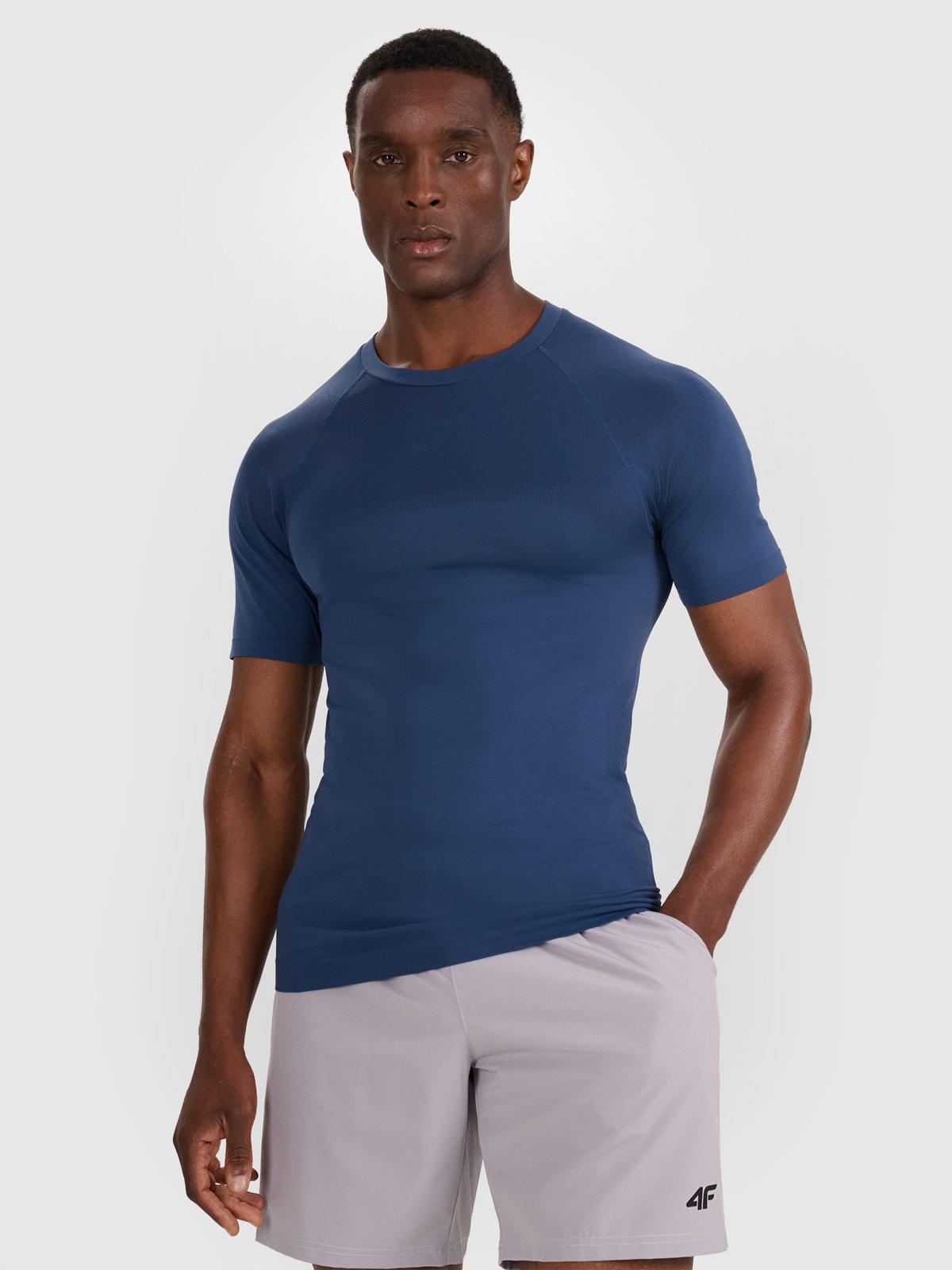 Vyriški besiūliai treniruočių marškinėliai - tamsiai mėlyni