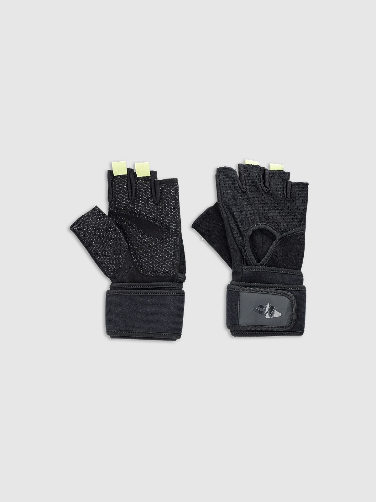 Vyriškos treniruočių pirštinės su neslystančiais elementais - juodos