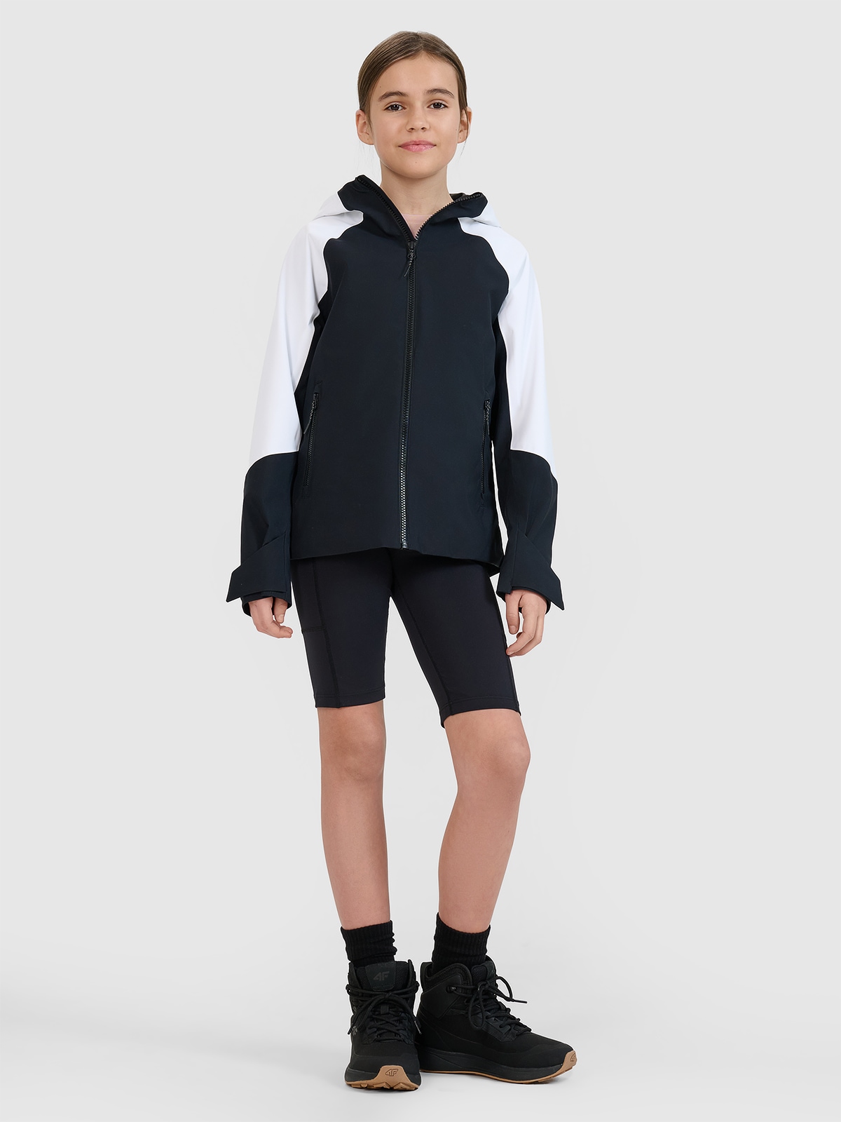 Žygio striukė mergaitėms 5000 membrana - juoda