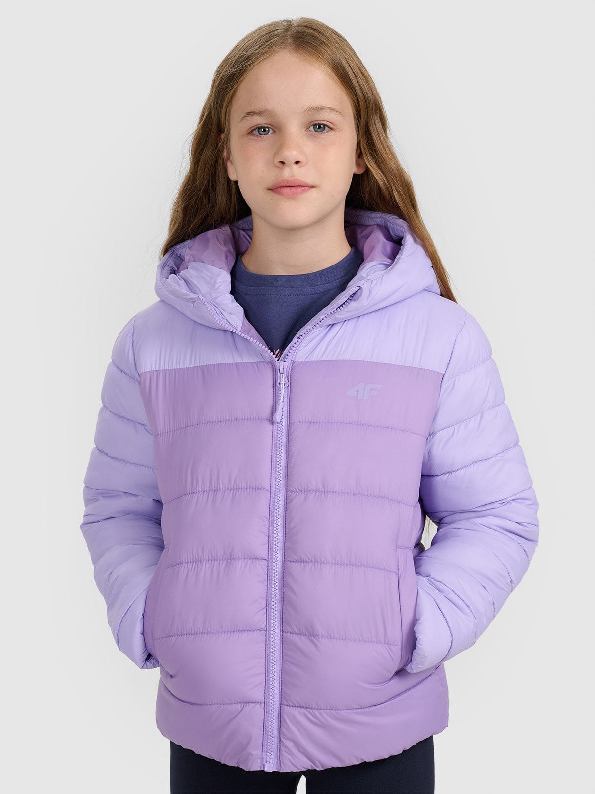 Striukė su sintetinių pūkų kamšalu mergaitėms - violetinė