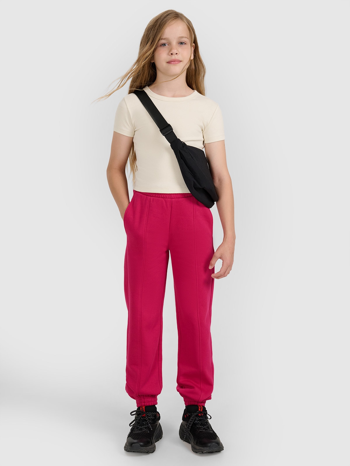 Sportinės jogger kelnės mergaitėms - rožinės