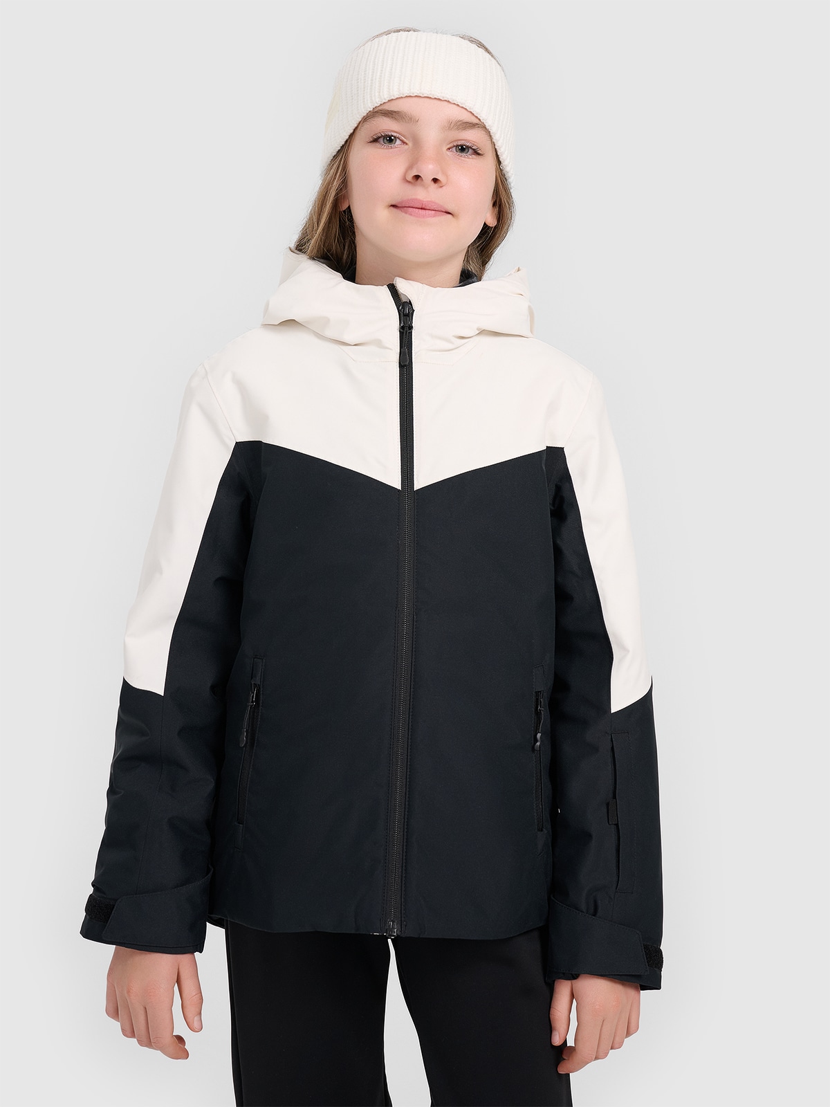 Slidinėjimo striukė mergaitėms 5000 membrana - juoda