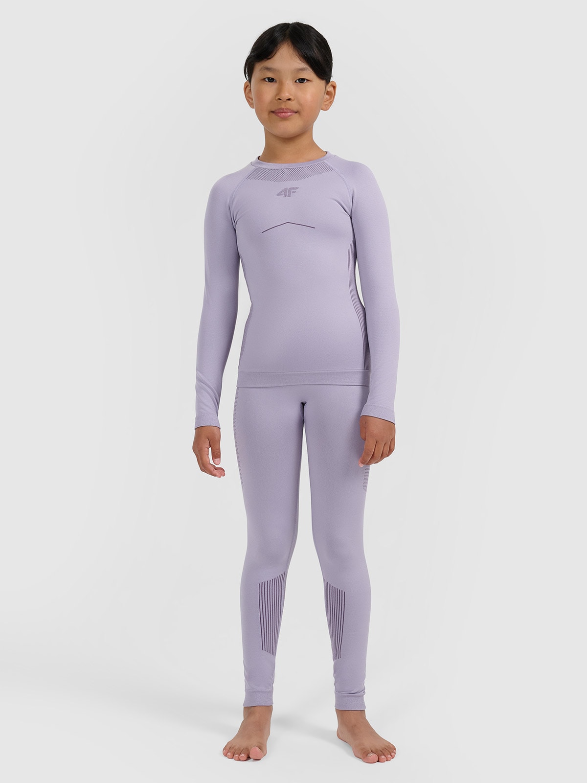 Termoaktyvus besiūlis apatinis trikotažas mergaitėms komplektas - violetinis